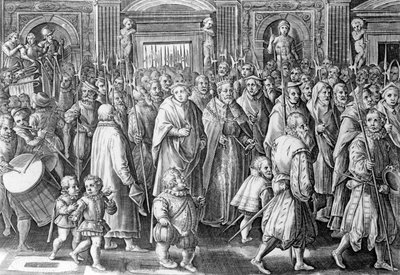 The return of Cosimo I after his coronation, engraved by Philips Galle, 1583 by Jan van der Straet